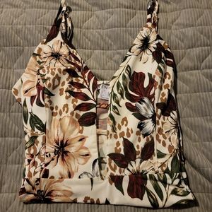 Beautiful Tropical/ Flower Peplum Halter top